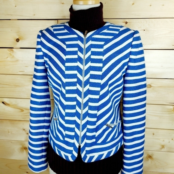 MELANIE LYNE Zip Up Blazer Fully Lined Suit Jacket Size 12 - Picture 2 of 13